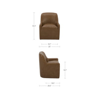Maisie Rolling Dining Chair Tan Leather