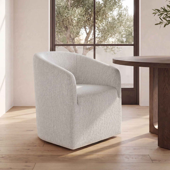 Sandy Rolling Dining Chair Off White