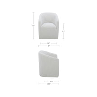 Sandy Rolling Dining Chair Off White