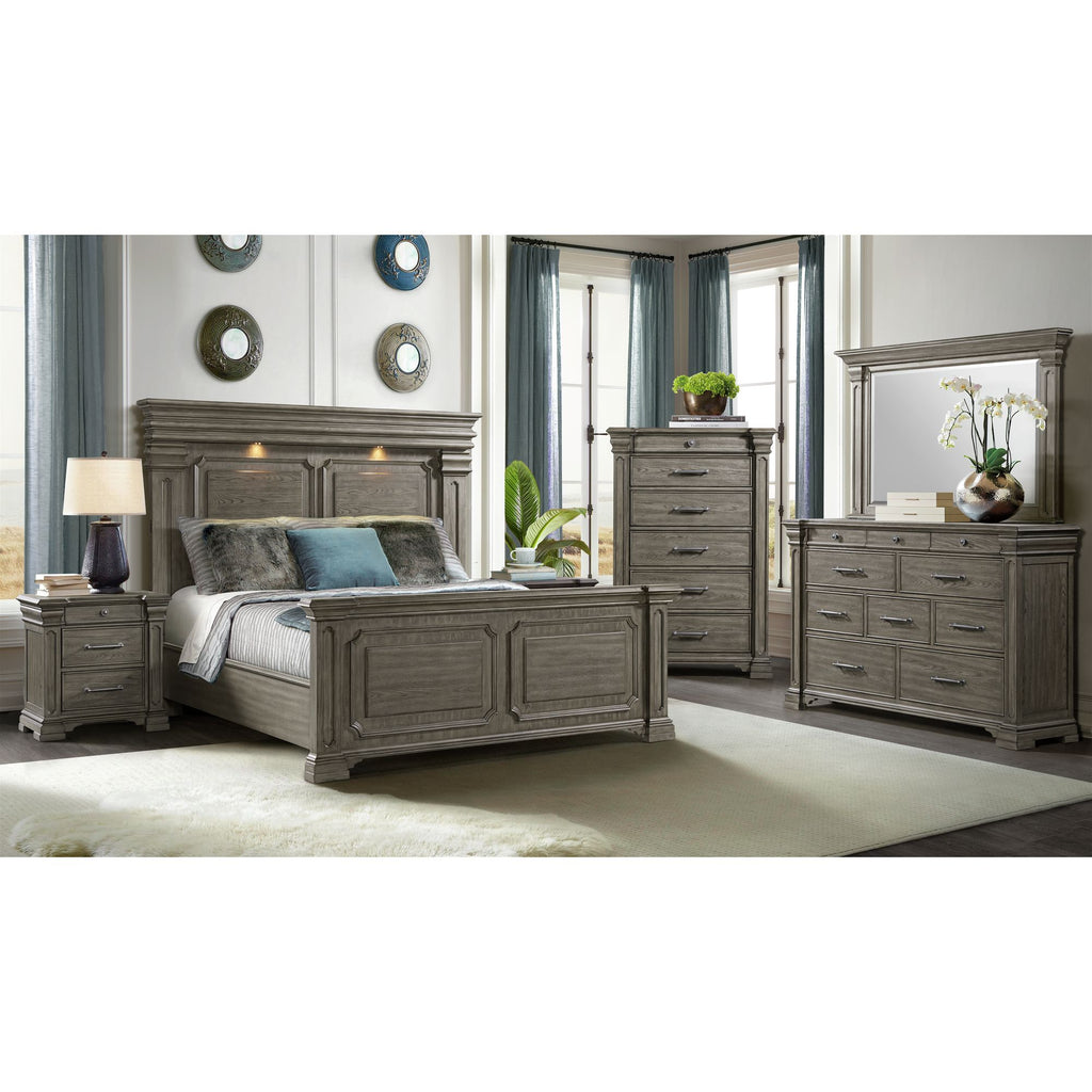 Kings-Court-3-Drawer-Nightstand--(Sliding-Top)-in-Grey