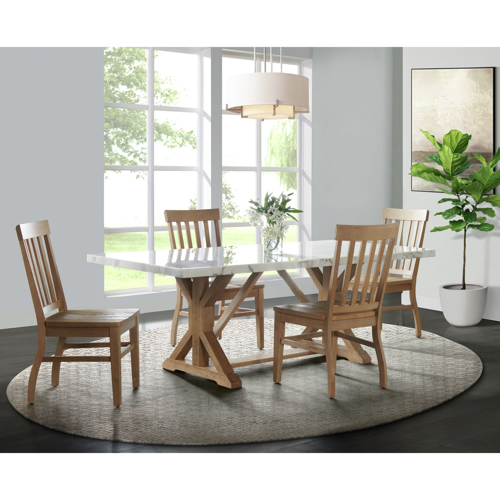 Lakeview 5-piece Rectangular Dining Set in White Table & Four Chairs