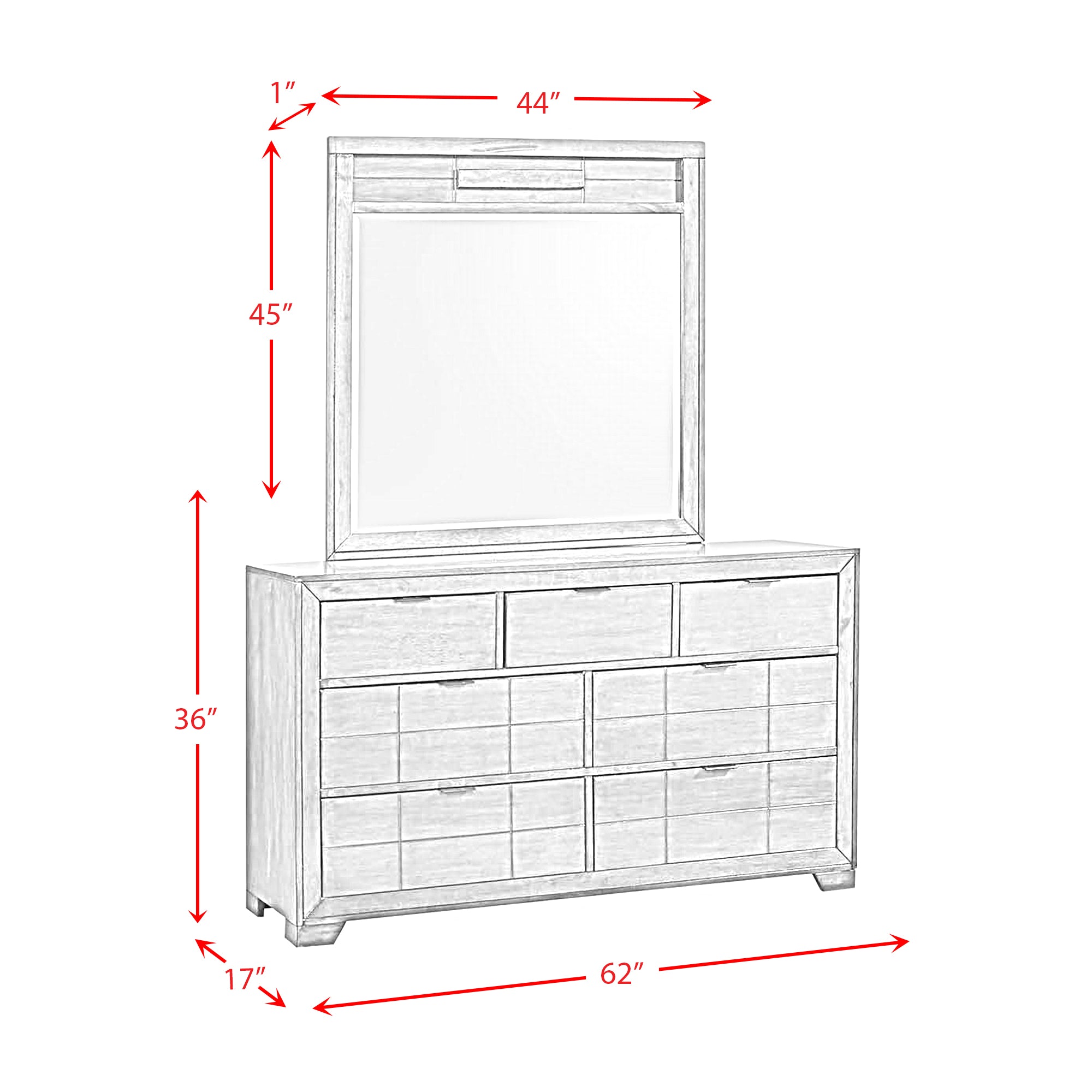 Logic-Dresser-&-Mirror-Set-Grey