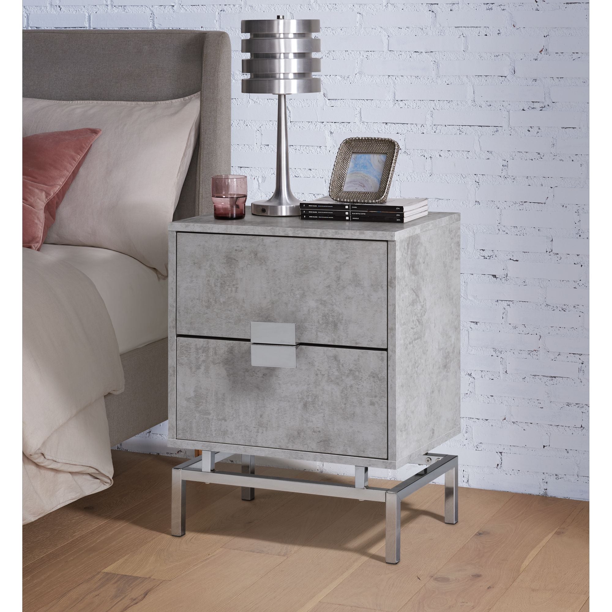 Lola-Accent-Nightstand-with-Cement-Top-in-Chrome