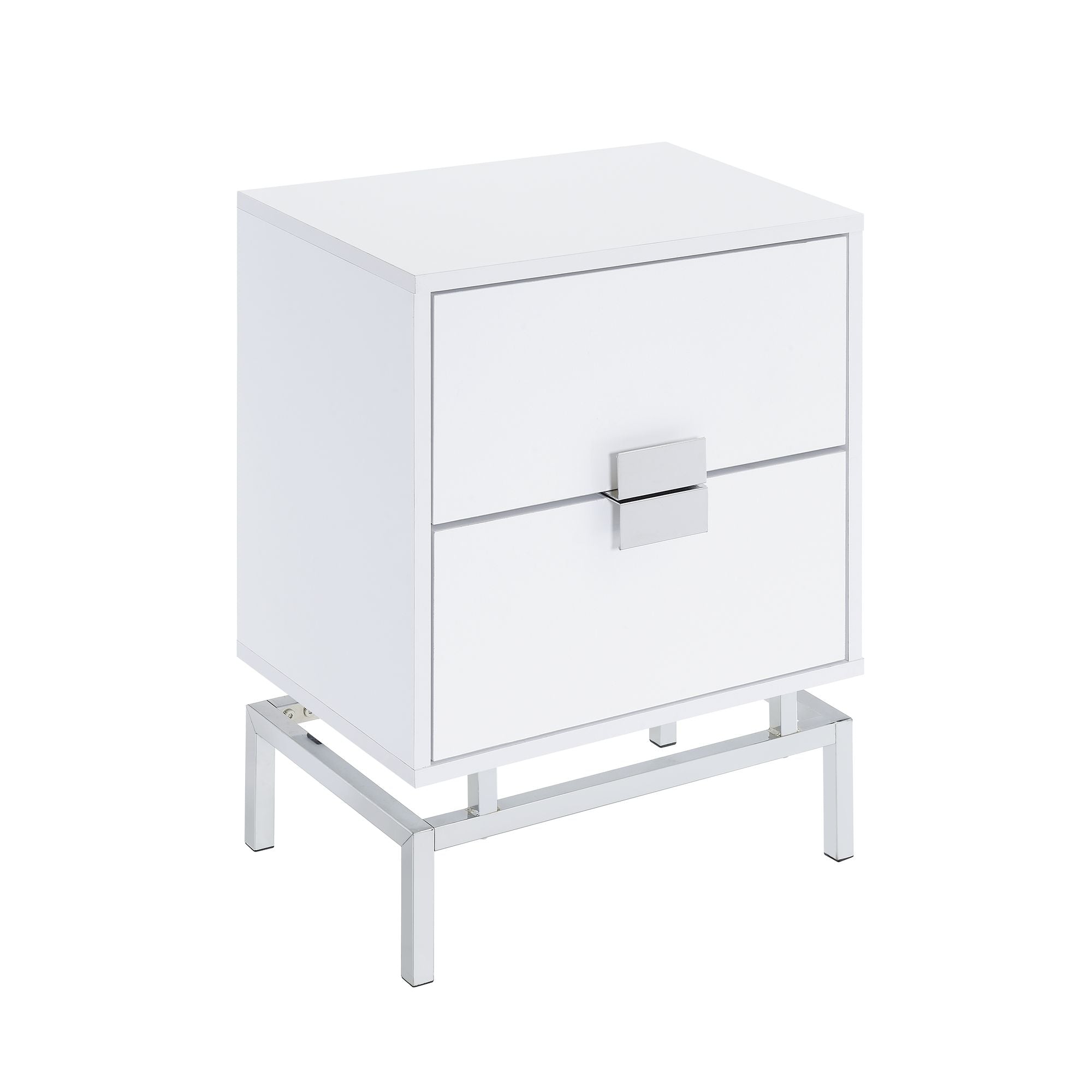 Lola-Accent-Nightstand-with-White-Top-in-Chrome