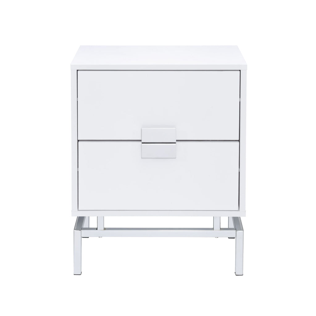Lola-Accent-Nightstand-with-White-Top-in-Chrome