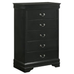 Louis-Philippe-5-Drawer-Chest-in-Black
