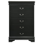 Louis-Philippe-5-Drawer-Chest-in-Black