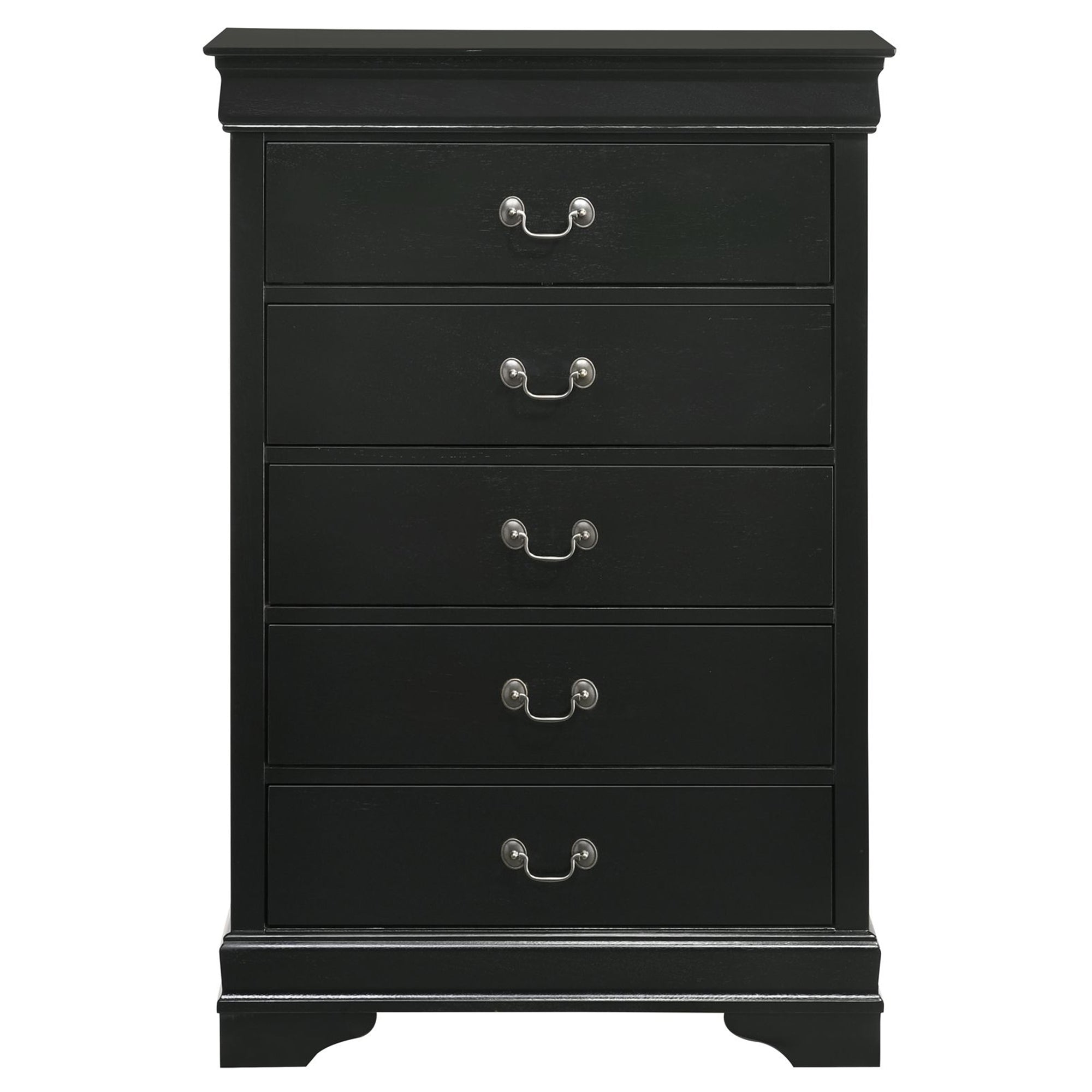 Louis-Philippe-5-Drawer-Chest-in-Black