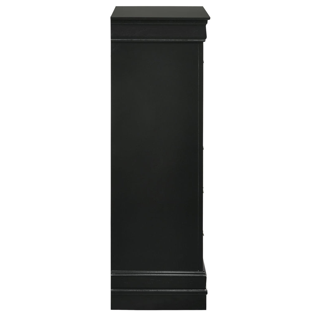 Louis-Philippe-5-Drawer-Chest-in-Black