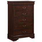 Louis Philippe King Panel 5-piece Bedroom Set in Cherry