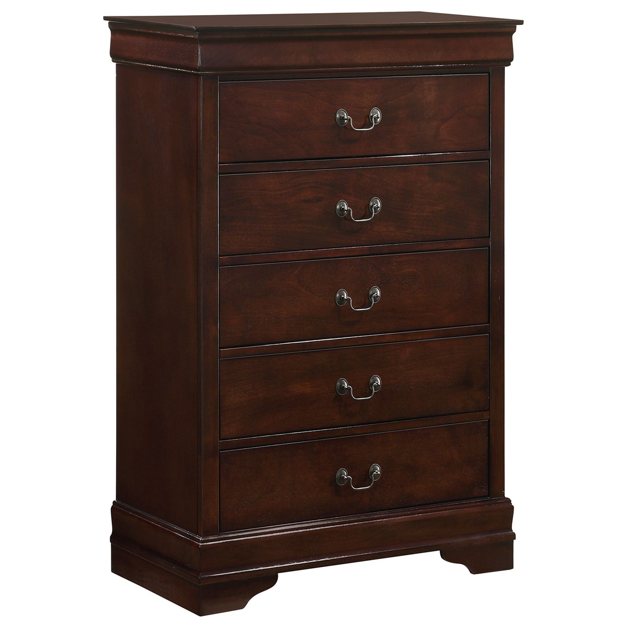 Louis Philippe King Panel 5-piece Bedroom Set in Cherry