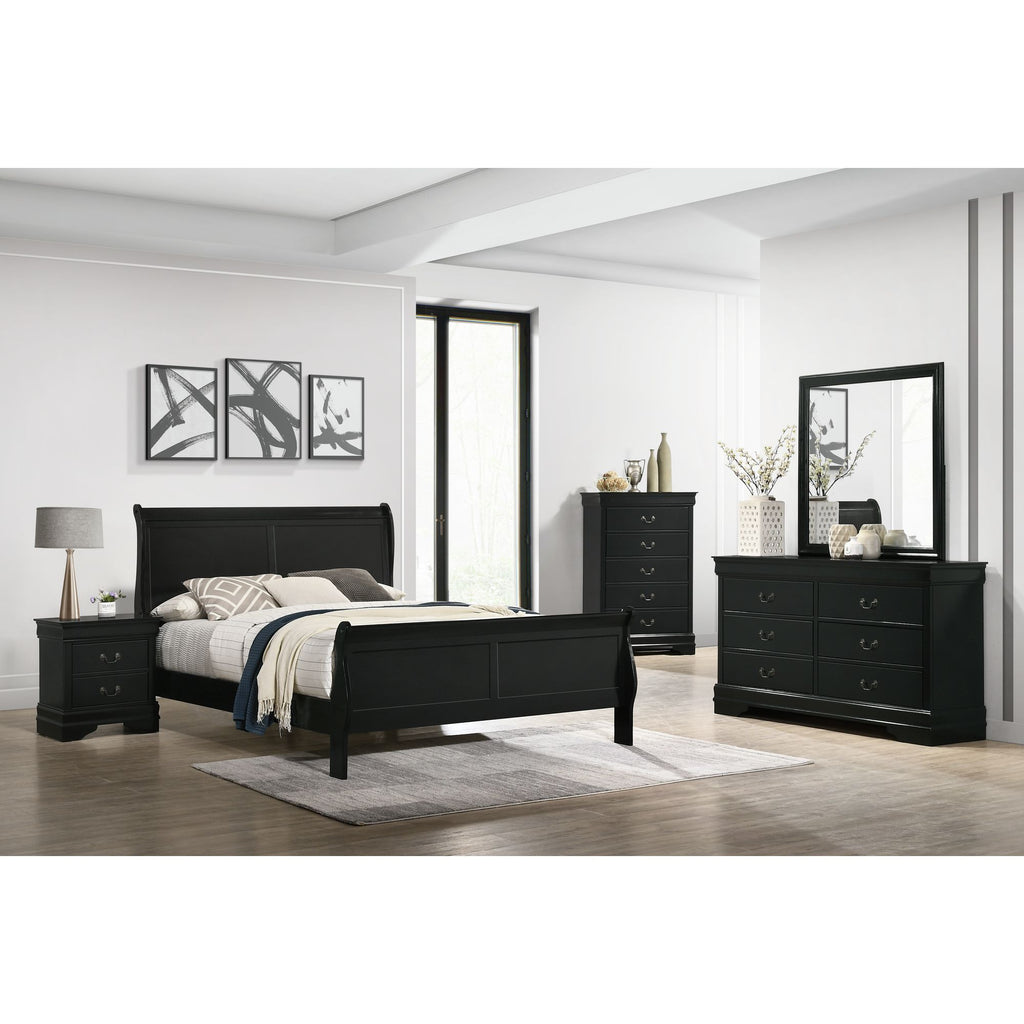 Louis-Phillippe-Full-Panel-Bed-in-Black