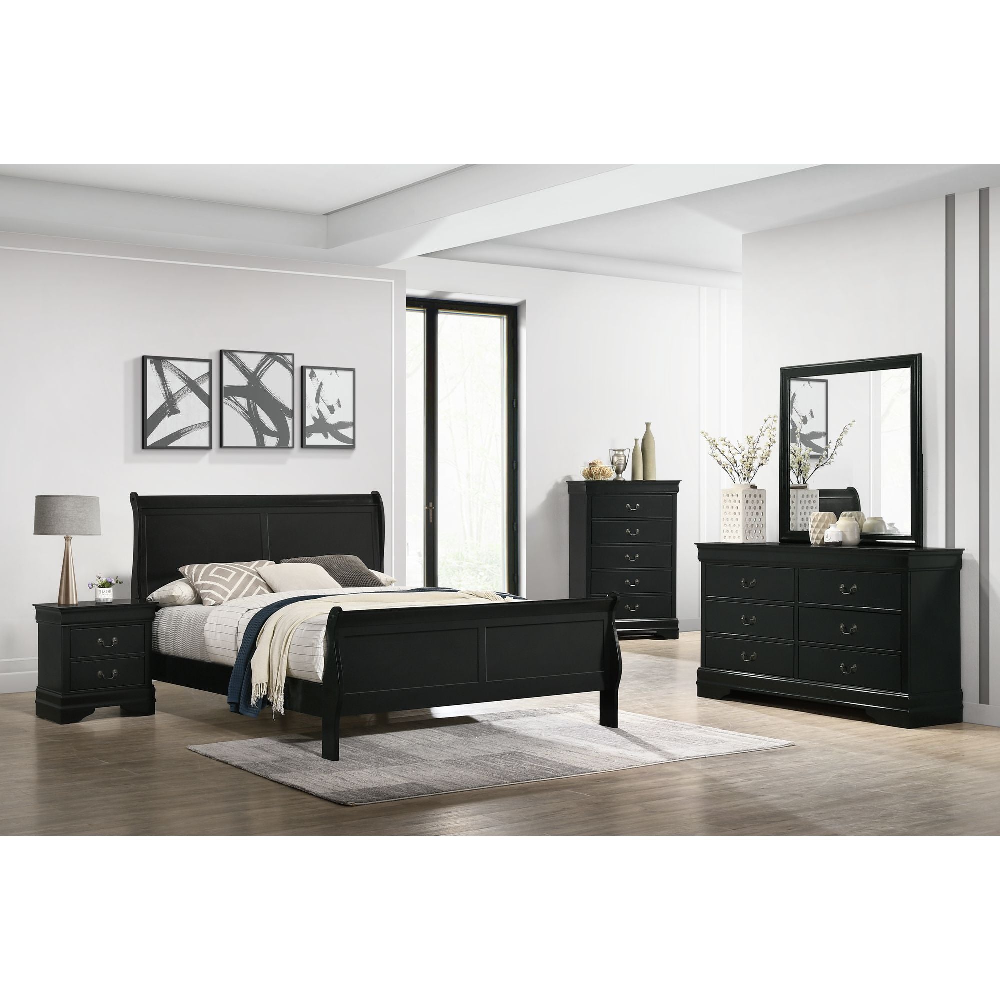 Louis-Philippe-6-Drawer-Dresser-in-Black