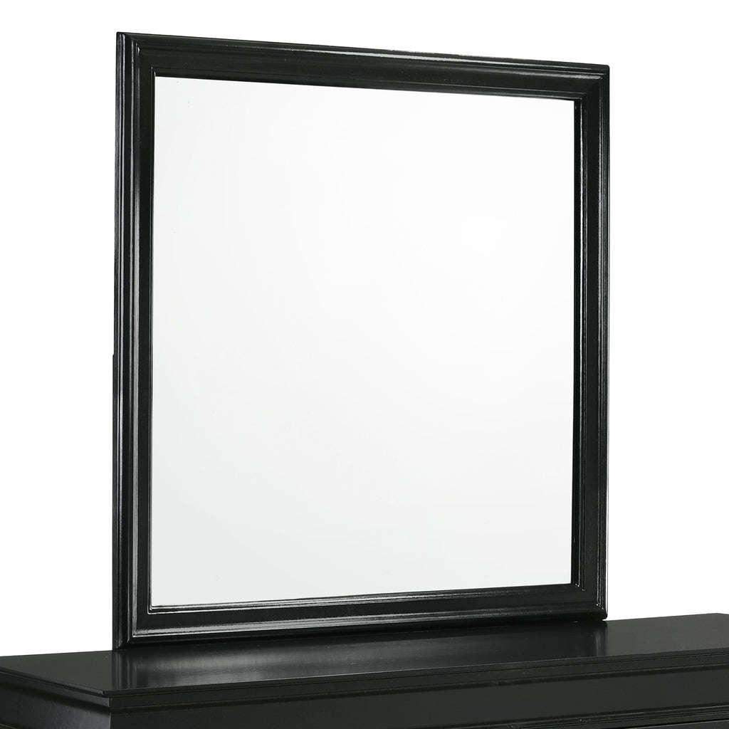 Louis-Philippe-6-Drawer-Dresser-&-Mirror-in-Black