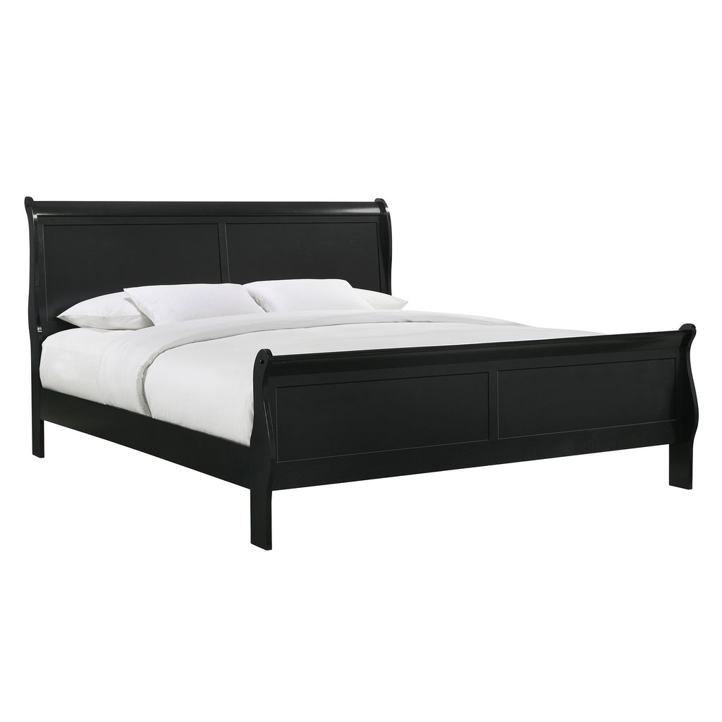 Louis-Philippe-King-Panel-Bed-in-Black