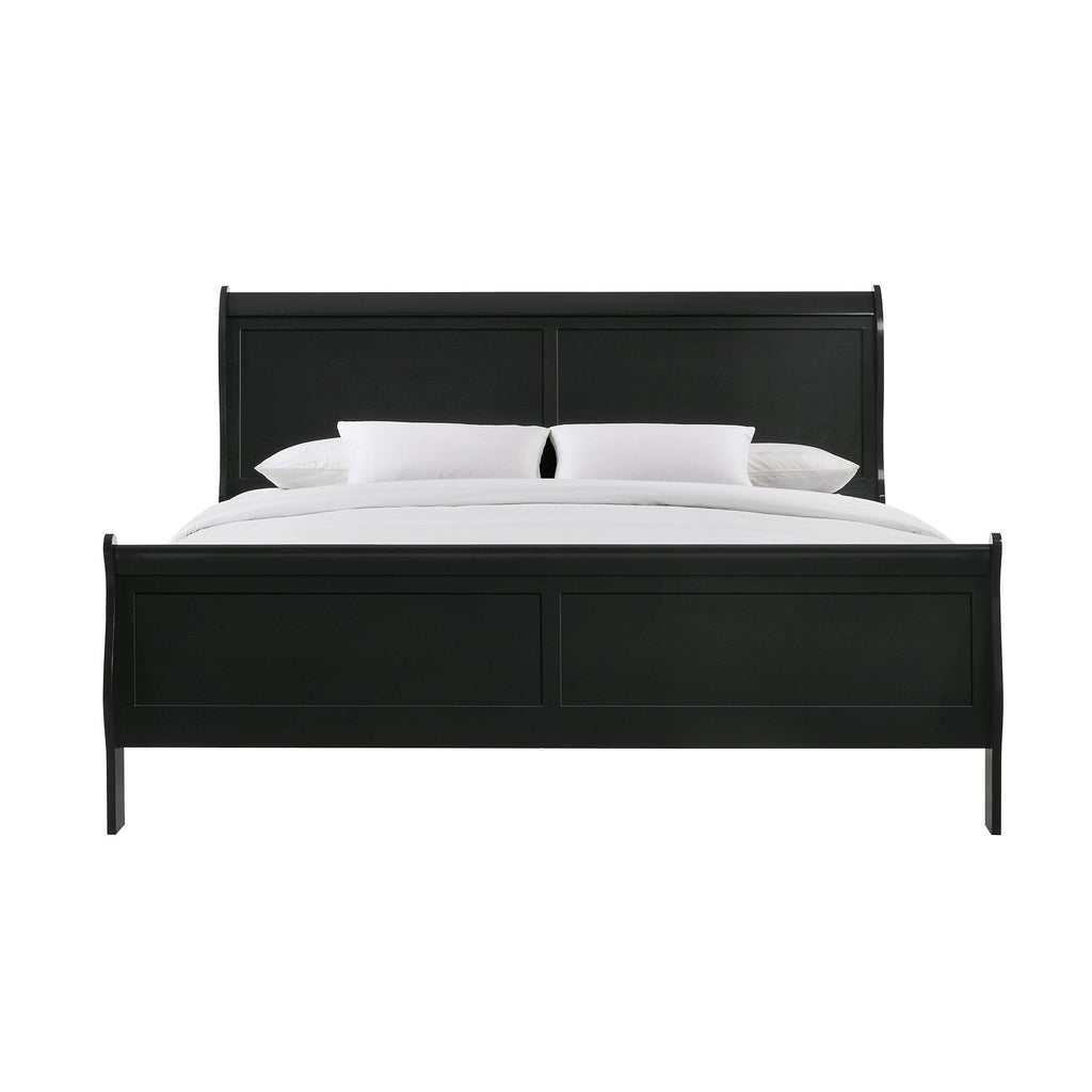 Louis-Philippe-King-Panel-Bed-in-Black