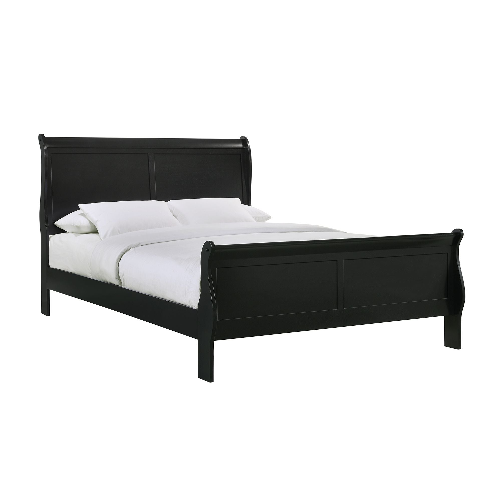Louis-Philippe-Queen-Panel-Bed-in-Black