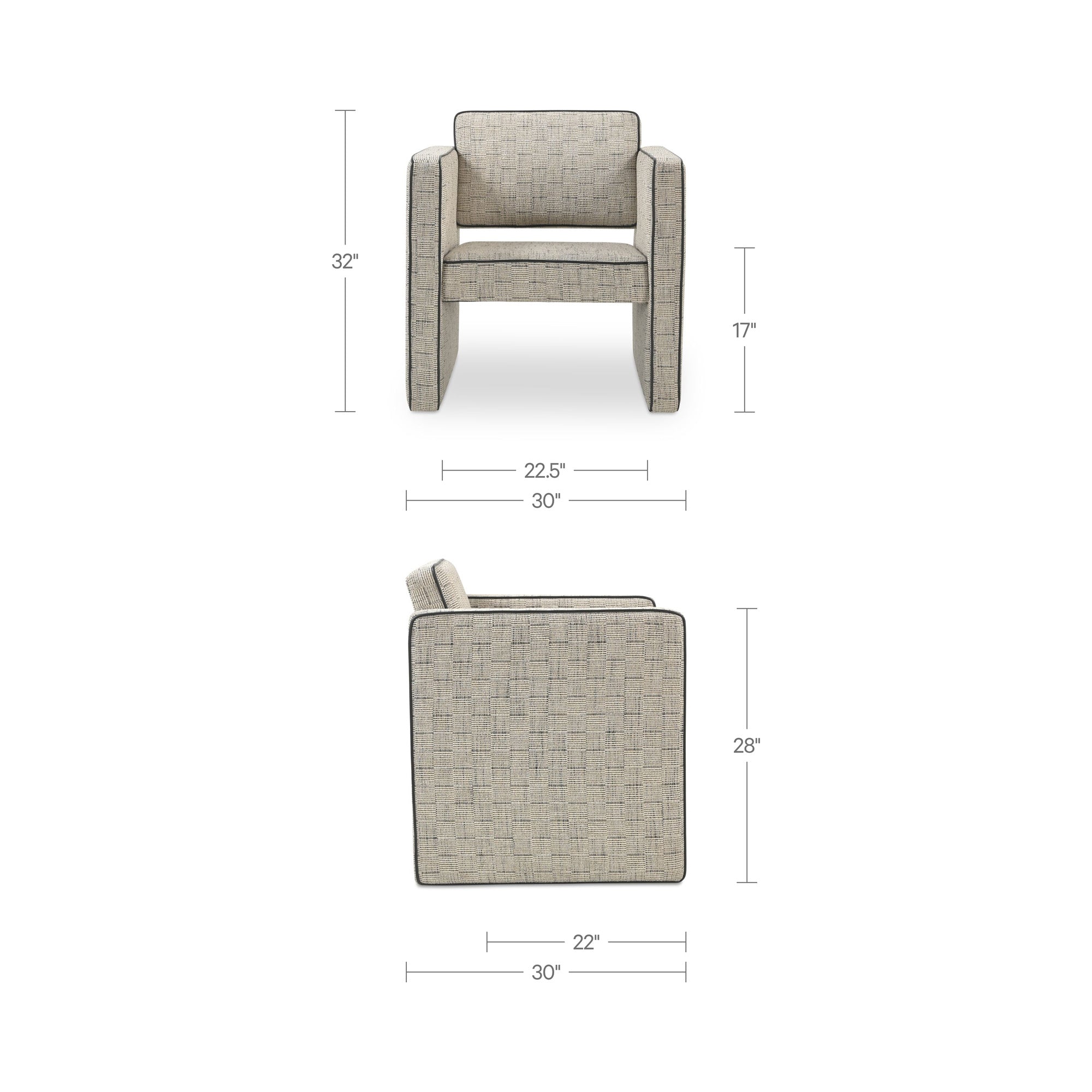 Harris Accent Chair Black And Beige Weave