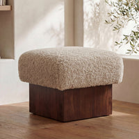 Serge Ottoman Cream Faux Shearling