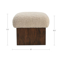 Serge Ottoman Cream Faux Shearling