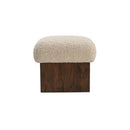 Serge Ottoman Cream Faux Shearling