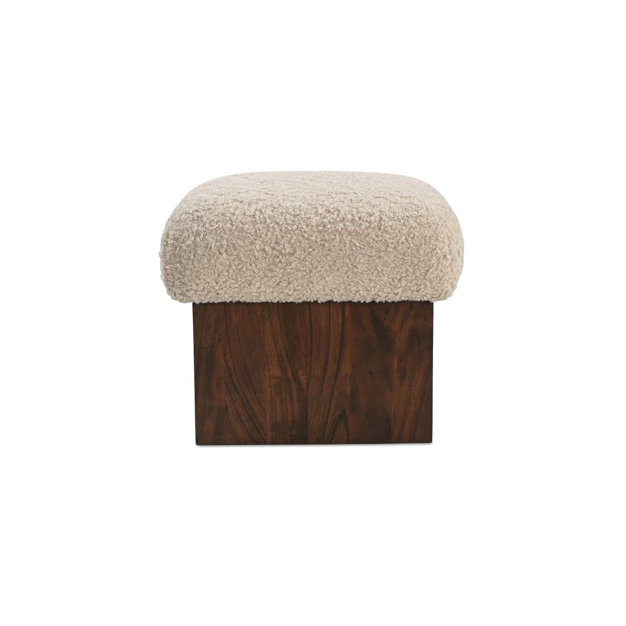 Serge Ottoman Cream Faux Shearling