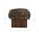 Serge Ottoman Brown Faux Fur