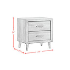 Malibu 2 Drawer Nightstand in Walnut
