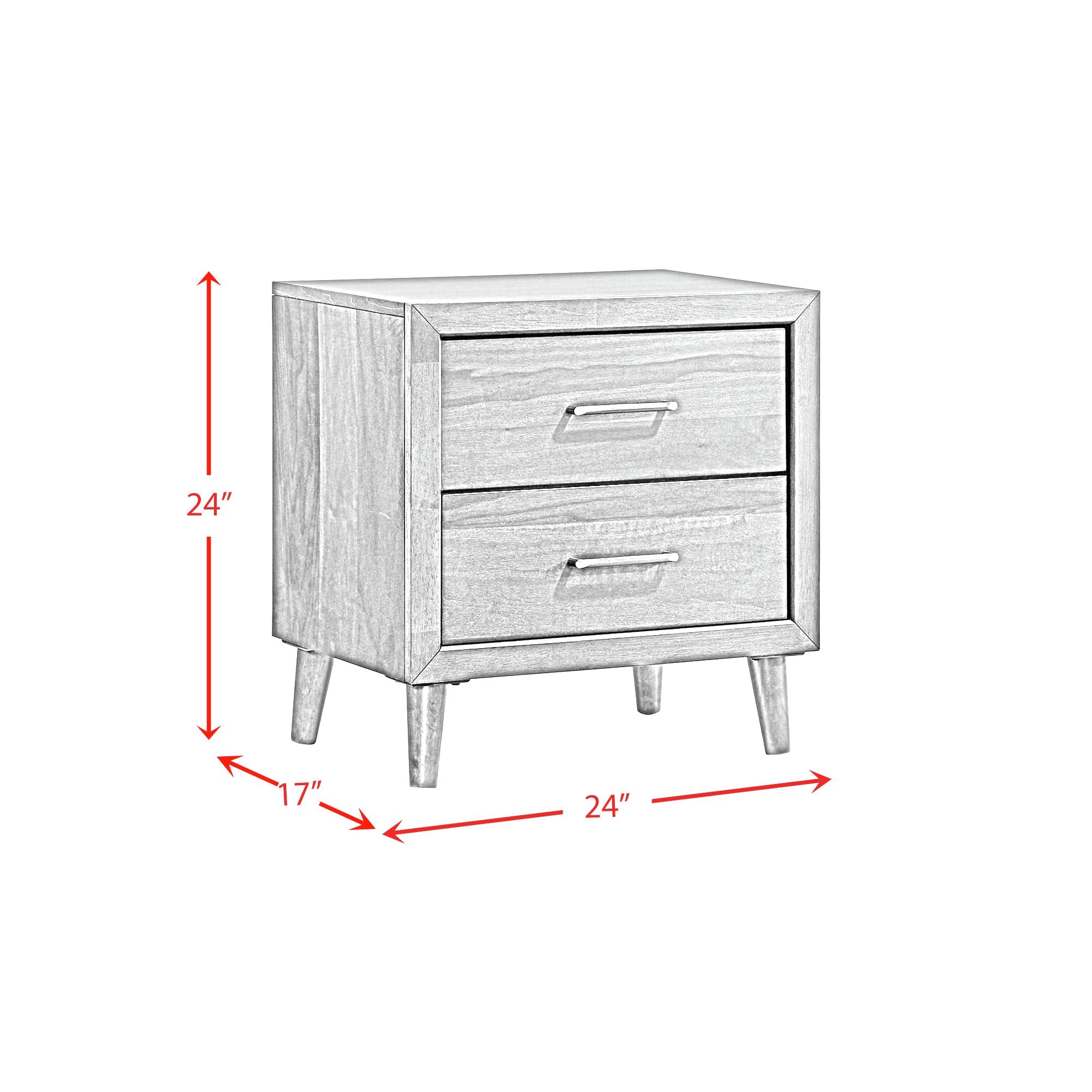 Malibu 2 Drawer Nightstand in Walnut