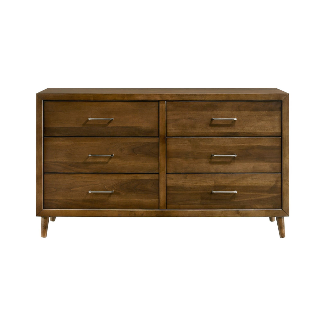 Malibu 6 Drawer Dresser in Walnut
