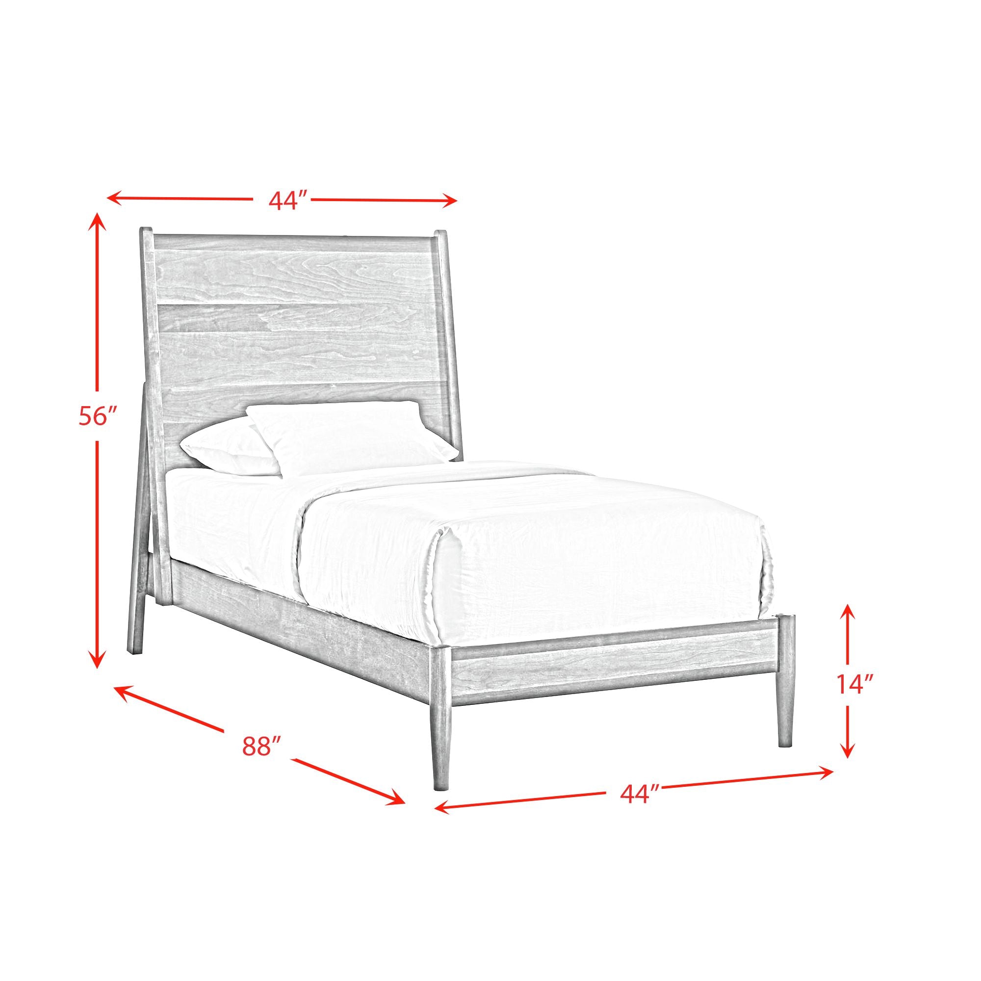 Malibu Twin Panel Bed in Walnut