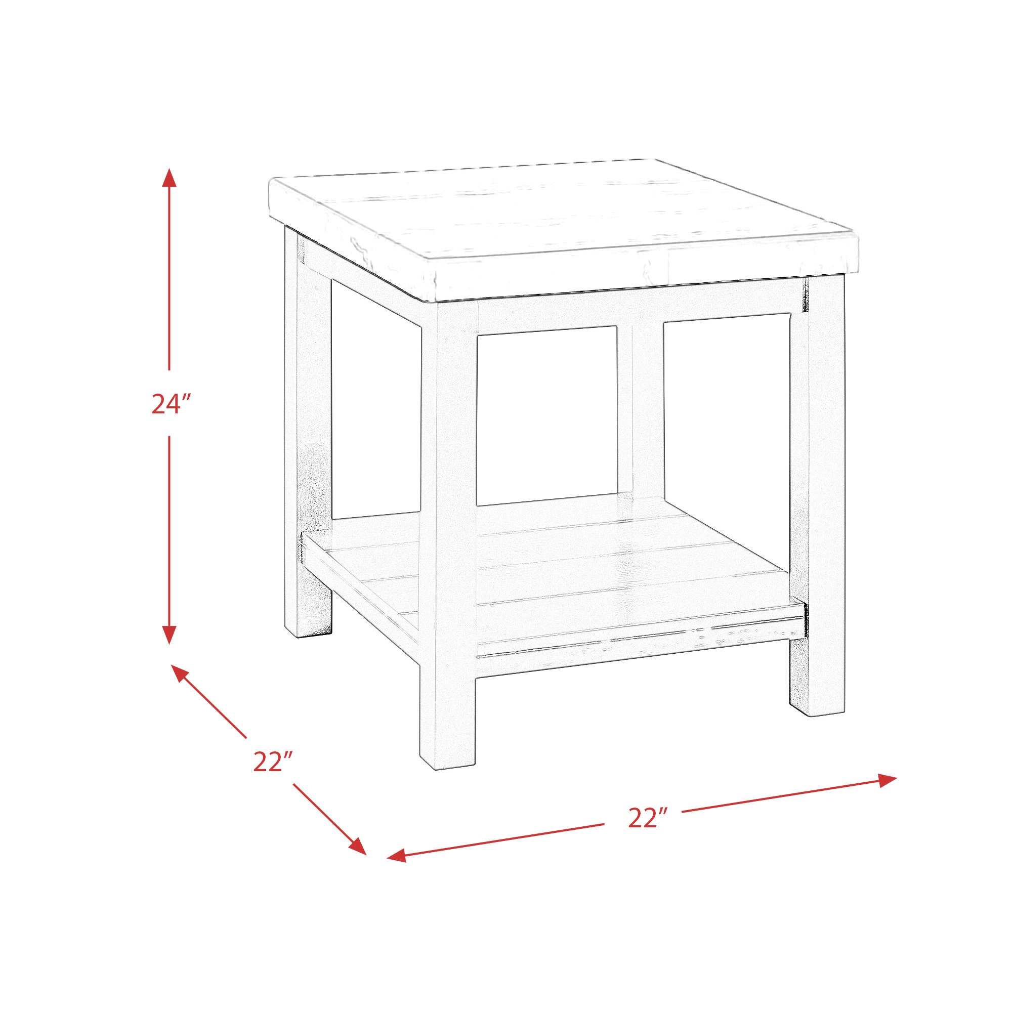 Marcello-w/-White-Top---End-table