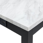 Marco-Bar-Table-Set-Single-Pack-in-White-Top-(Table-+-3-Stool-in-Blue-Velvet)