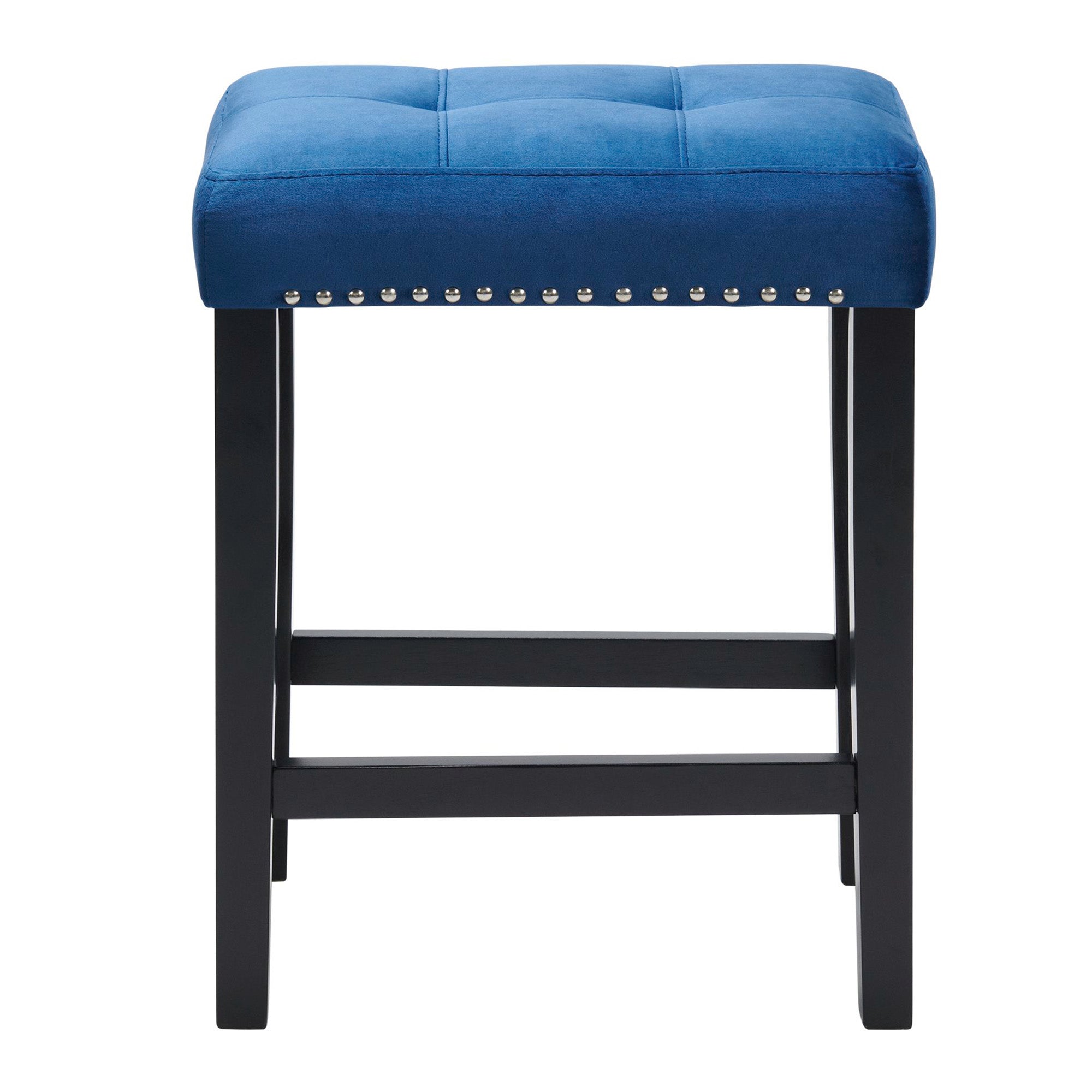 Marco-Bar-Table-Set-Single-Pack-in-White-Top-(Table-+-3-Stool-in-Blue-Velvet)