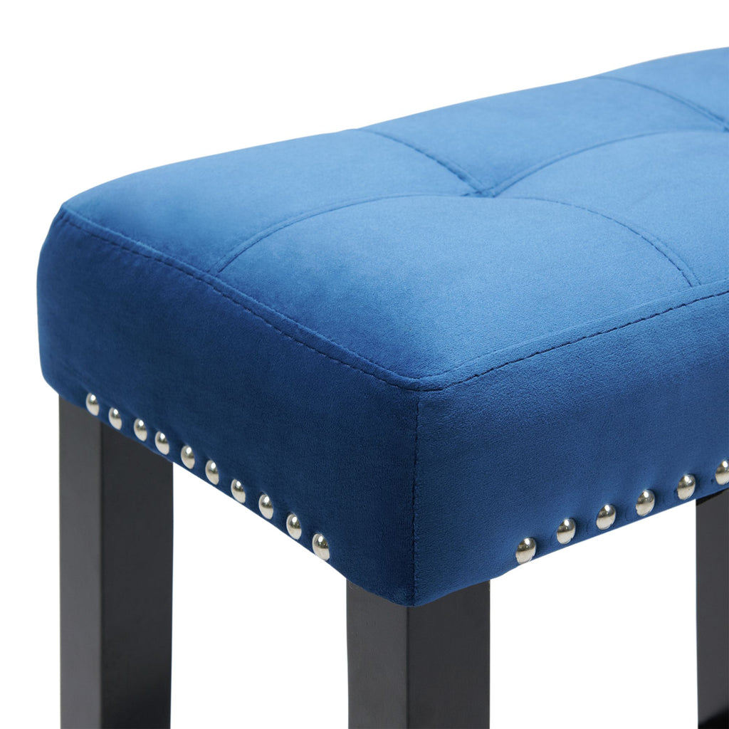 Marco-Bar-Table-Set-Single-Pack-in-White-Top-(Table-+-3-Stool-in-Blue-Velvet)