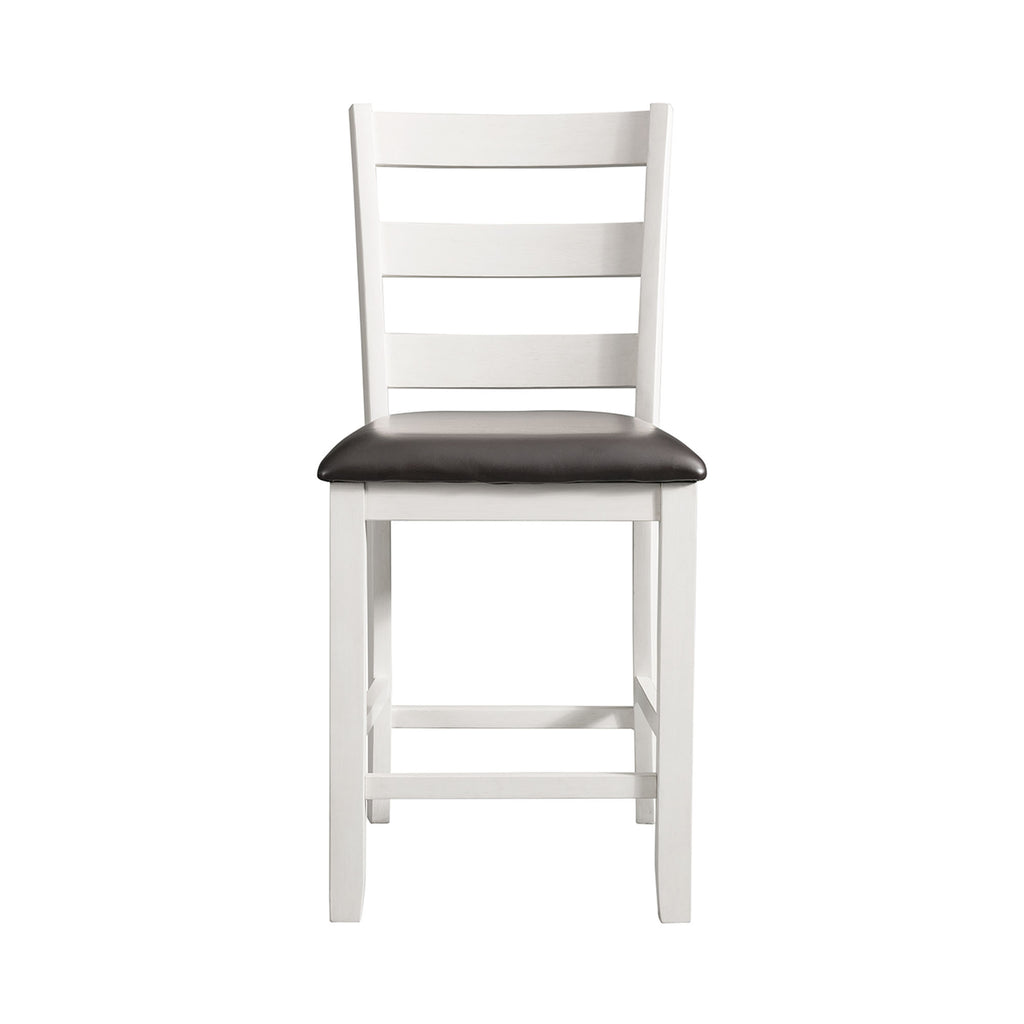 Martin-6-pc-Counter-Set-(Table-+-4-+-Bench)-(Dark-Brown-Top---White-Base)