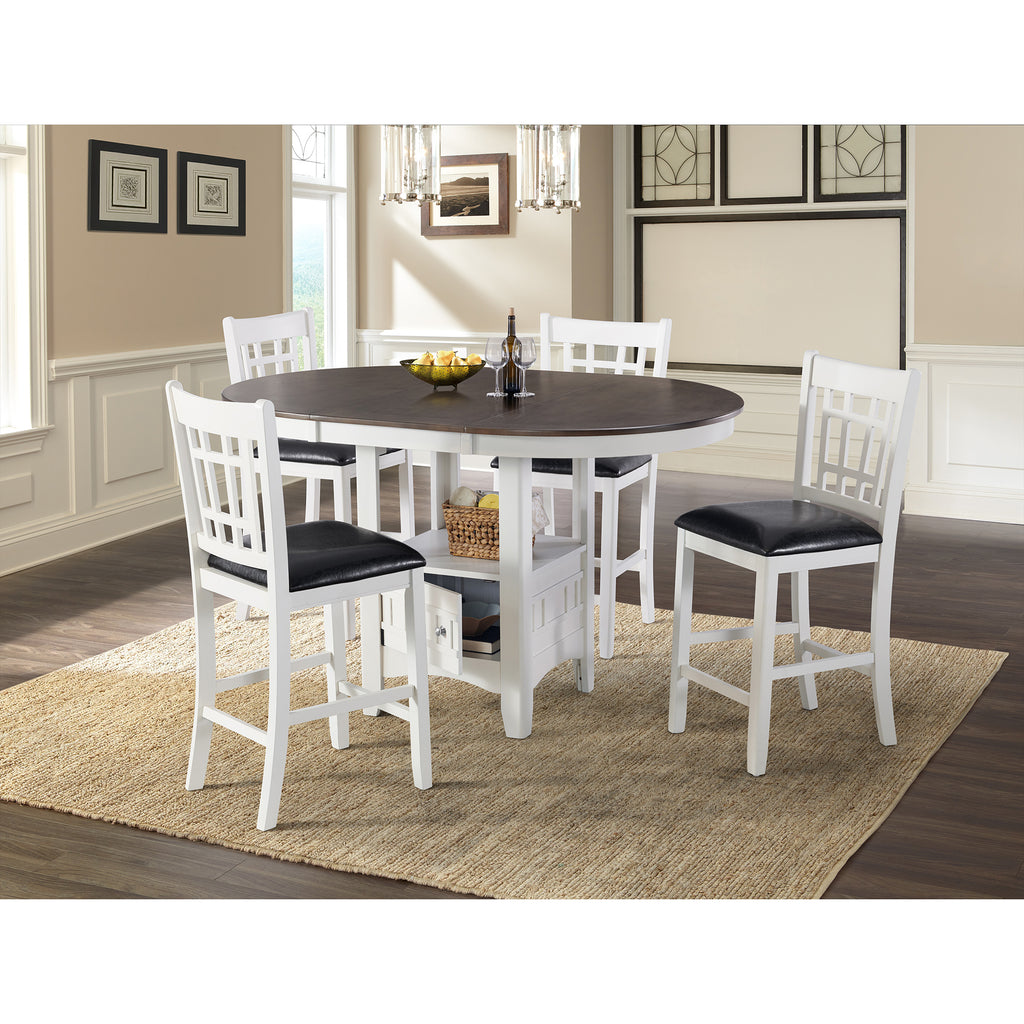 Max-Pub-Table-with-Brown-Top-in-White