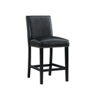 Francesca White Marble Square 5-piece Counter Height Dining Set Table & Four Black PU Leather Chairs