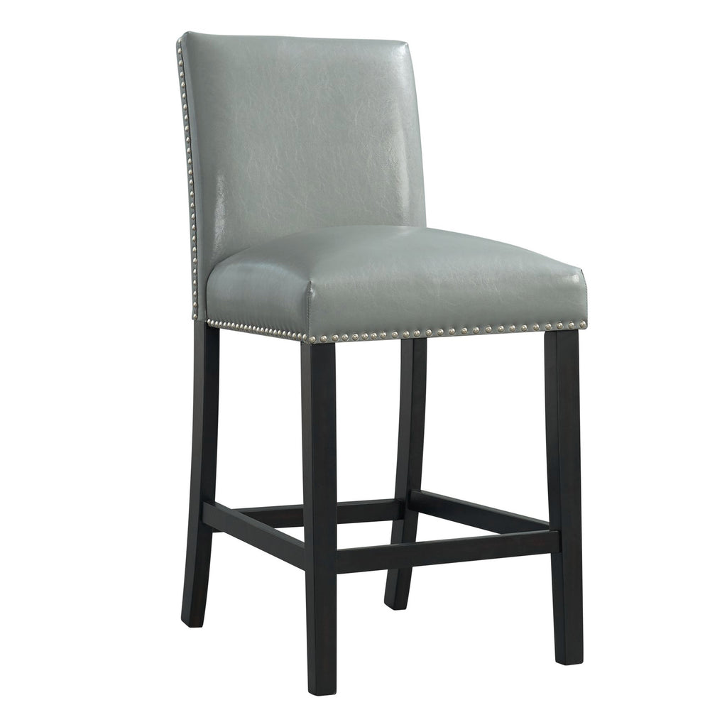 Francesca-White-Marble-Square-5PC-Counter-Height-Dining-Set-Table-&-Four-Grey-PU-Chairs