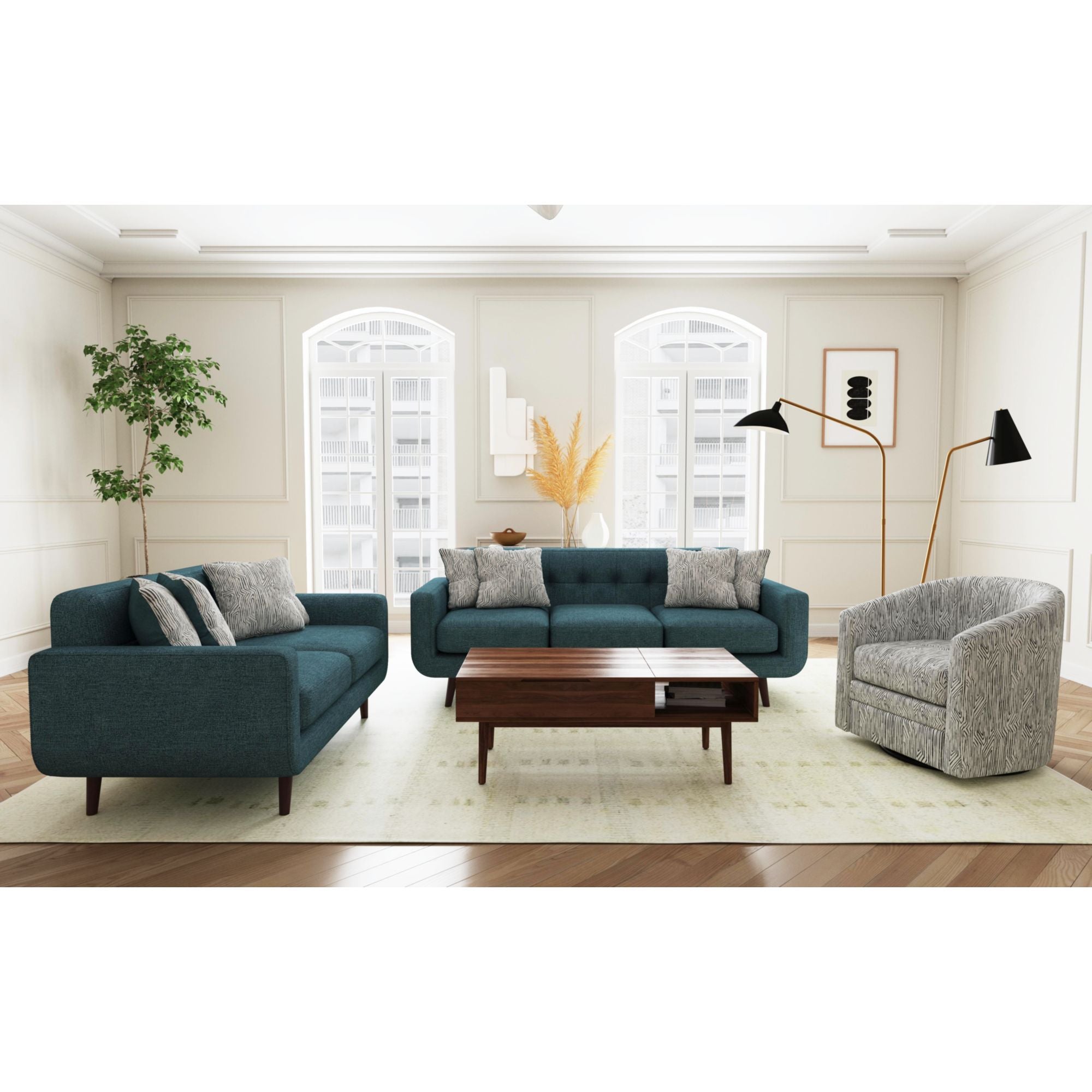 Mid-Century-Swivel-Chair-Reversible-Seat-Cushion-W/memory-foam-in-Jocelyn-#2