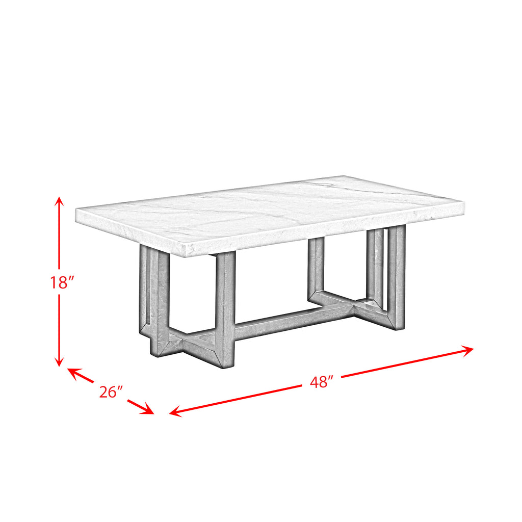 Morris-Coffee-Table-in-Espresso-W/White-Marble-Top-(3A-Packing)
