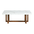 Morris-Coffee-Table-in-Espresso-W/White-Marble-Top-(3A-Packing)