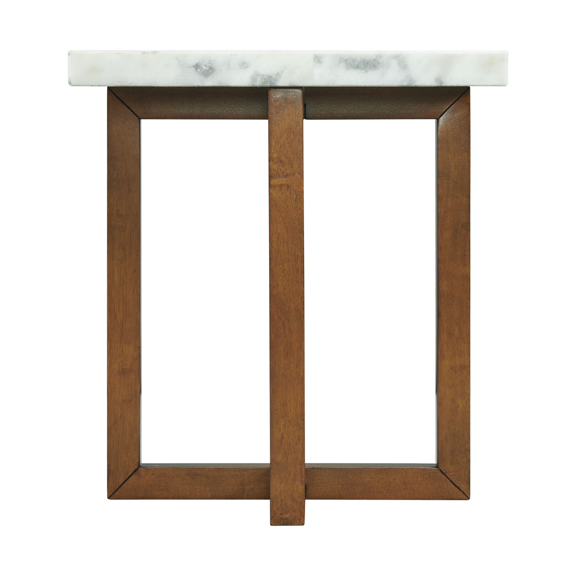 Morris-End-Table-in-Espresso-W/White-Marble-Top-(3A-Packing)