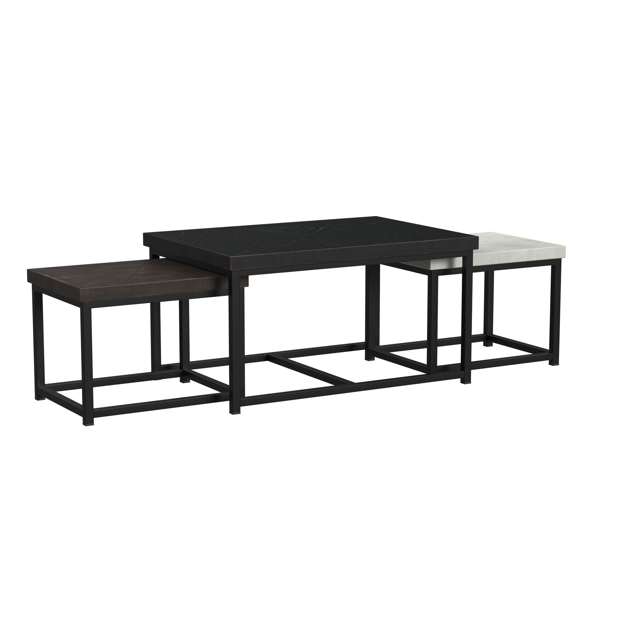 Nestor-Nesting-Tables-in-Espresso,-Smoke-Grey,-&-Armadillo