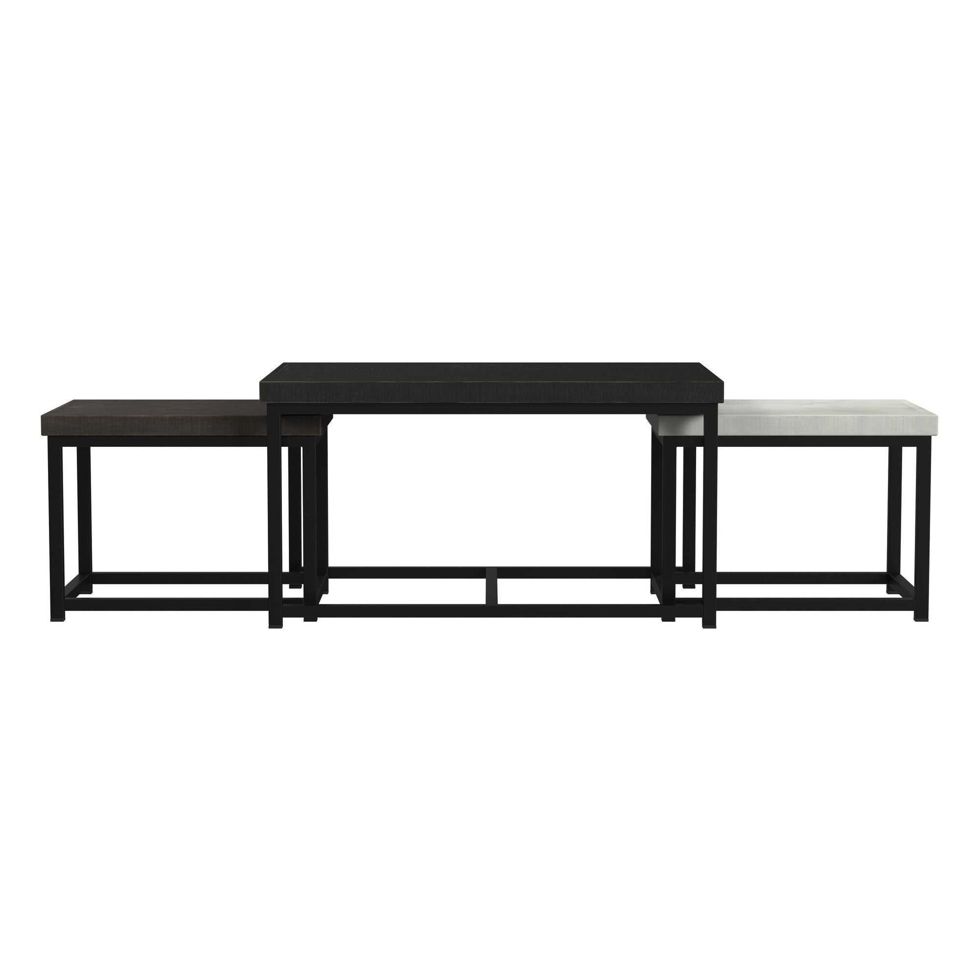 Nestor-Nesting-Tables-in-Espresso,-Smoke-Grey,-&-Armadillo