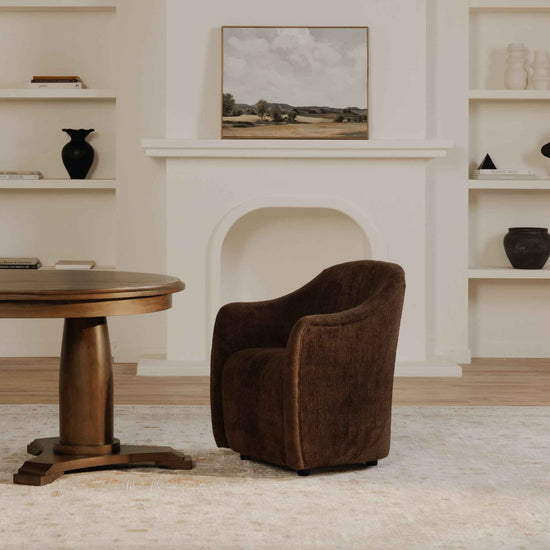 Drava Rolling Dining Chair Dark Brown