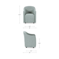 Drava Rolling Dining Chair Light Blue