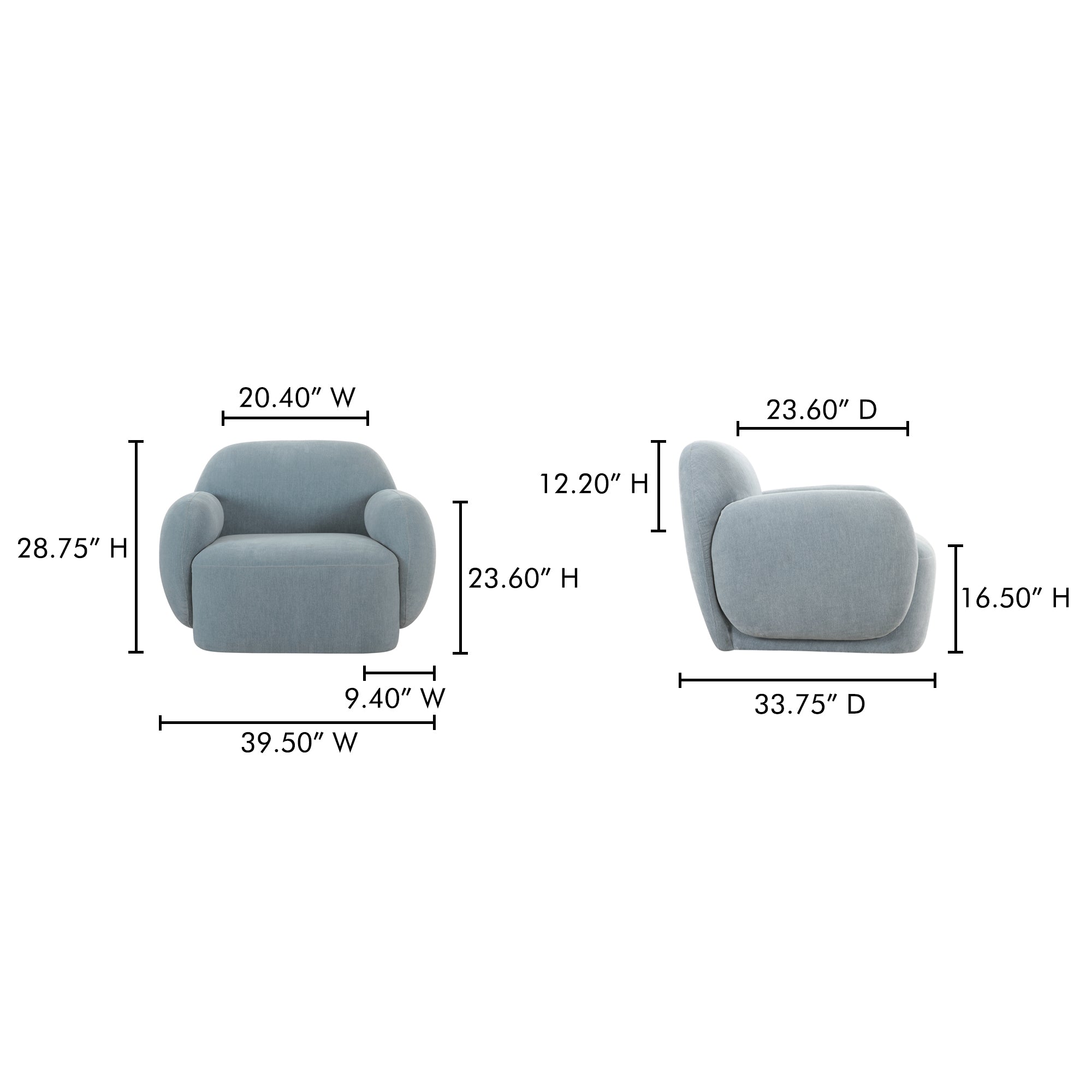 Hazel Lounge Chair Light Blue