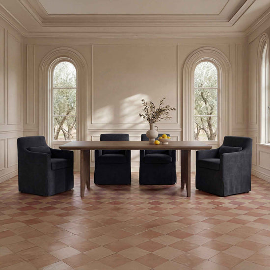 Lydia Slipcover Dining Chair Black