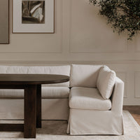 Fable Slipcover Dining Bench Beige